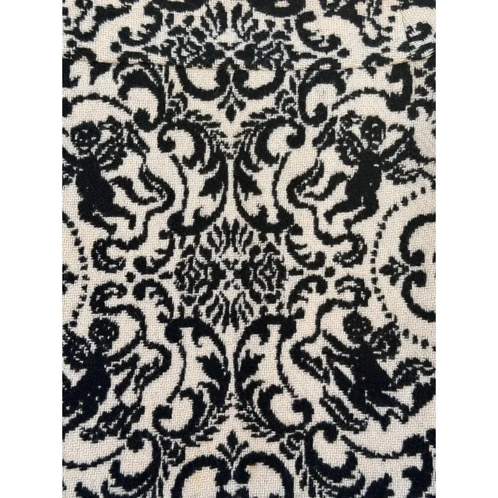 J. McLaughlin Black White Wool Mini Skirt Size 6